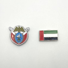 UAE flag logo lapel pin with gold trim