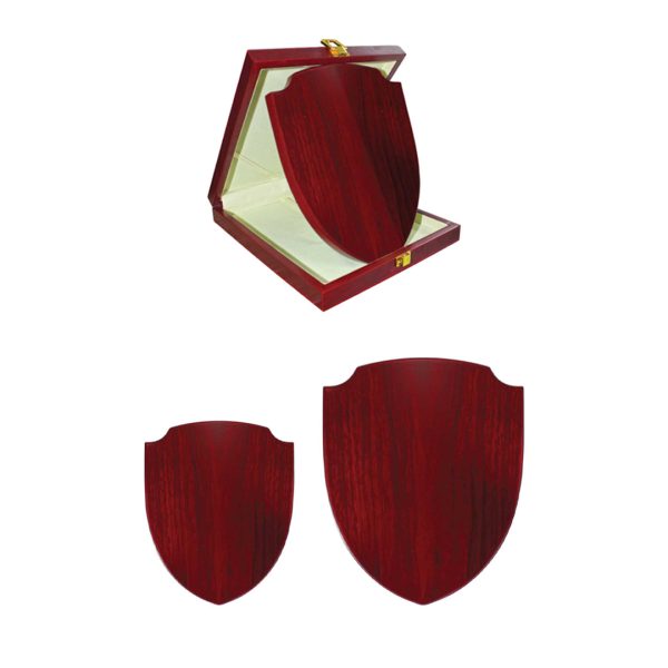 Shield Shaped Wooden Plaque with Box