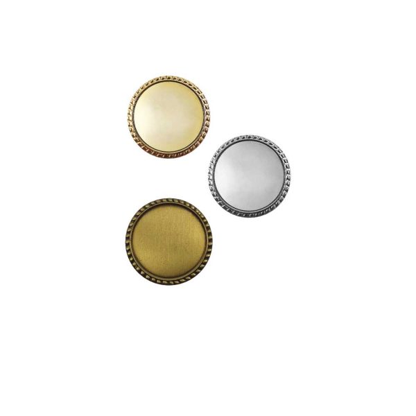 Customized Round Shape Metal with Rope Style Border on Edges for Epoxy Badges
