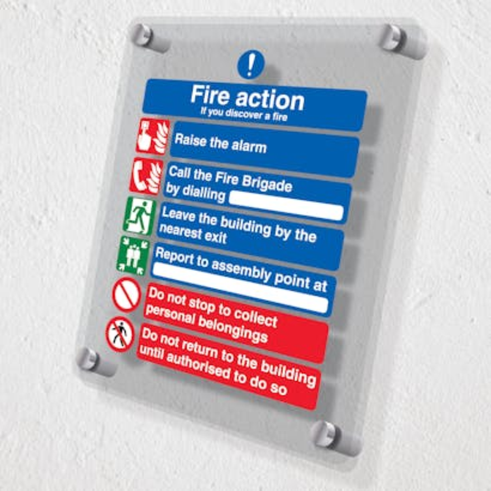 Clear and visible safety signage for workplace and public areas