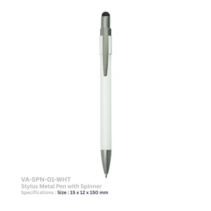 Stylus-Metal-Pen-with-Spinner-white