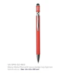 Stylus-Metal-Pens-with-Wave-Design-Top-Spinner-RED