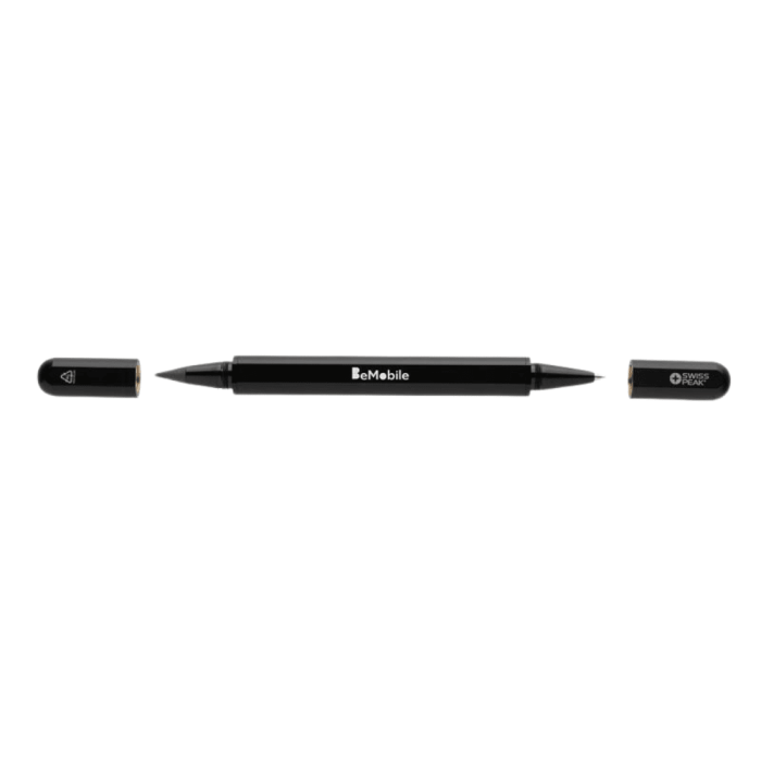 Swiss Peak Storm RCS recycled aluminum dual tip pen in black – eco-friendly corporate gift UAE