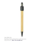 bamboo and metal stylus pens top spinner