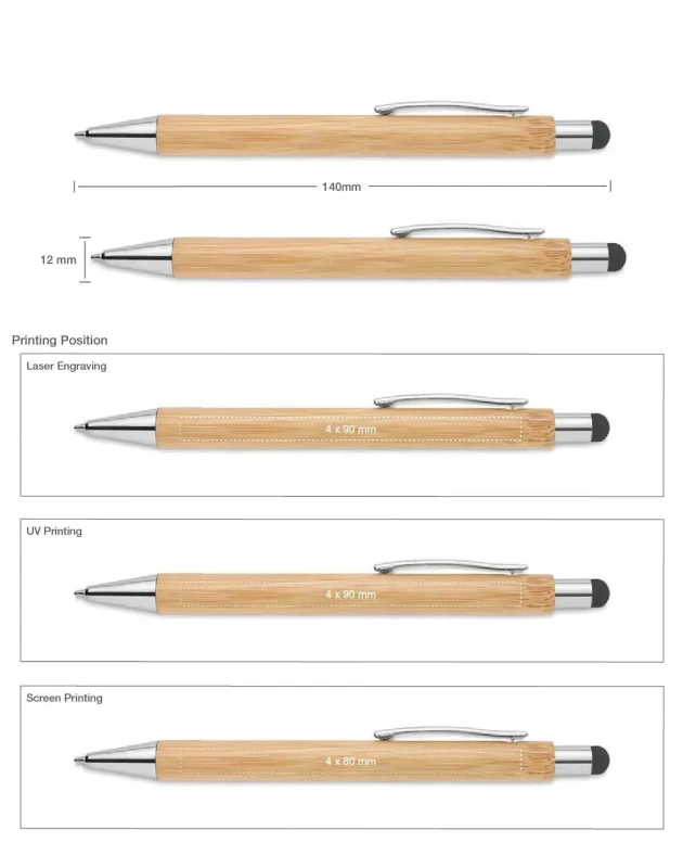 Bamboo pen printing details