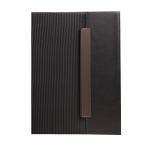 NOTE FLAP premium PU leather notebook with 150 sheets and steel binding – durable professional gift