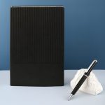 Classy Soft PU Notebook with 120 Sheets in Unique Corrugated Design