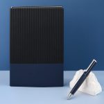 Classy Soft PU Notebook with 120 Sheets in Unique Corrugated Design