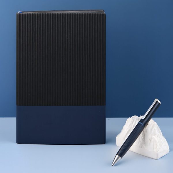 Classy Soft PU Notebook with 120 Sheets in Unique Corrugated Design