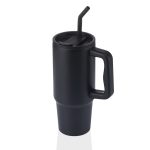 Close-up of ergonomic handle and grip inserts on sustainable refractory tumbler
