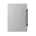 NOTECASE A5 recycled PU notebook with 96 sheets, built-in phone stand, and ruler – eco-friendly corporate gift