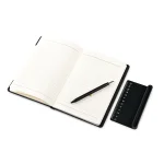 NOTECASE A5 recycled PU notebook with 96 sheets, built-in phone stand, and ruler – eco-friendly corporate gift