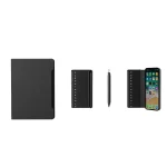 NOTECASE A5 recycled PU notebook with 96 sheets, built-in phone stand, and ruler – eco-friendly corporate gift