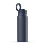Botella Ultra stainless steel water bottle with integrated MagSafe holder attaching an iPhone, showcasing durable eco-friendly design and wide opening for easy cleaning.