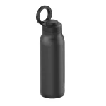 Botella Ultra stainless steel water bottle with integrated MagSafe holder attaching an iPhone, showcasing durable eco-friendly design and wide opening for easy cleaning.