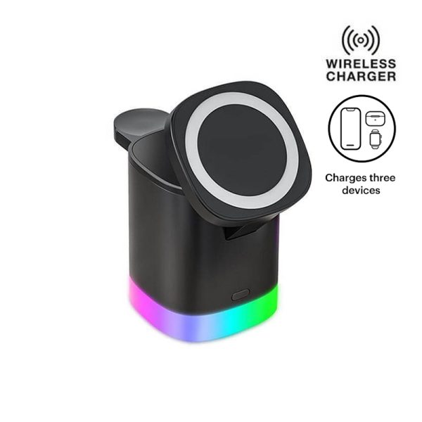 Corporate tech gift — compact wireless charger with branding option