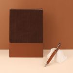 Classy Soft PU Notebook with 120 Sheets in Unique Corrugated Design