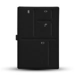 A5 eco-friendly pocket notebook with multi-pocket compartments in black, showing stitching-free Lycra cover