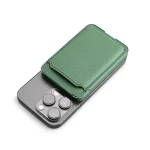 Eco recycled PU 10W MagSafe power bank with card slots and phone stand