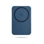 Eco recycled PU 10W MagSafe power bank with card slots and phone stand