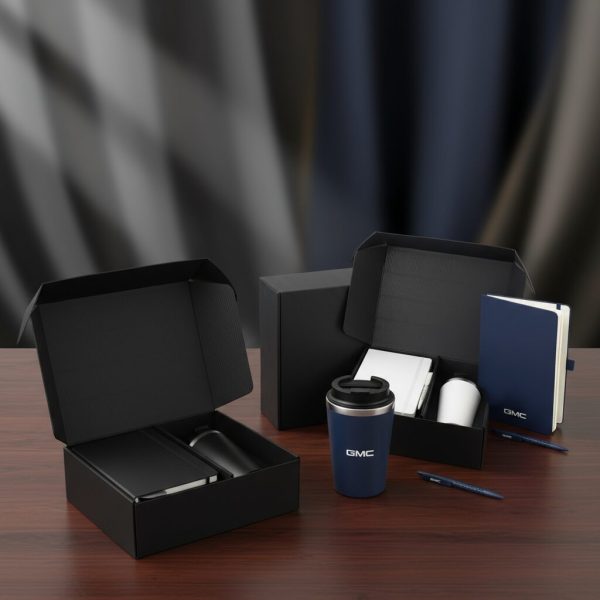 KOKSI Gift Set Packaging – Black Gift Box with Tumbler, Notebook & Pen