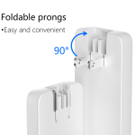 45W TRAVI GaN travel adapter with dual EU and UK plugs, slim portable fast charger