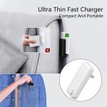45W TRAVI GaN travel adapter with dual EU and UK plugs, slim portable fast charger