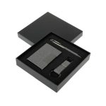 SILVAN Gift Set Packaging – Black Gift Box with Card Holder, Key Chain & Pen
