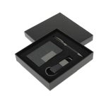 SILVAN Gift Set Packaging – Black Gift Box with Card Holder, Key Chain & Pen