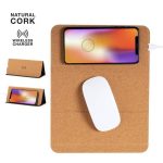 DEBNO Cork Mouse Pad with 15W Wireless Charger and Integrated Phone Stand