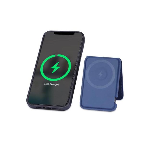 MAG3 Giftology 3-in-1 Magnetic Wireless Charger Card Holder with smartphone, earbuds, and smartwatch charging simultaneously