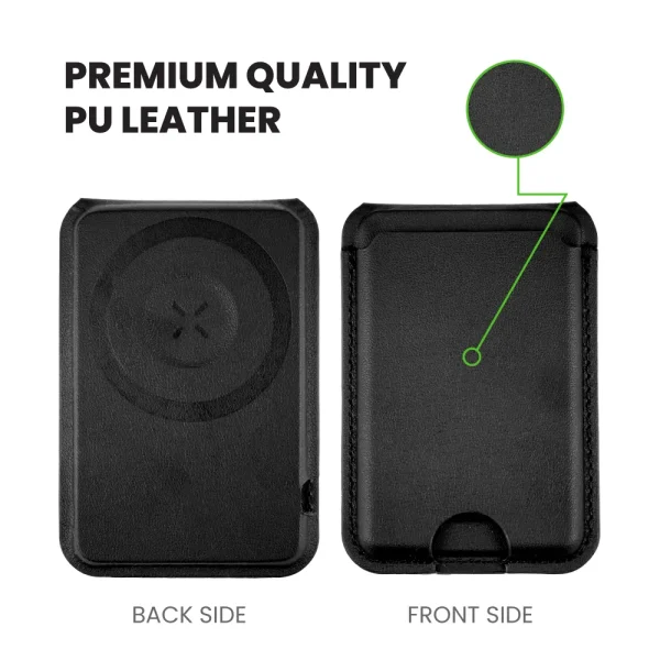 Eco-Friendly Recycled PU Leather 15W Fast Wireless Charger and Card Holder