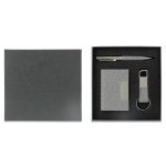 SILVAN Gift Set Packaging – Black Gift Box with Card Holder, Key Chain & Pen