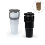 Corporate gift set featuring double wall stainless steel tumblers
