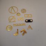 Personalized gold cutout metal gift with magnetic back