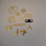 Personalized gold cutout metal gift with magnetic back