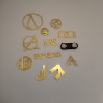 Personalized gold cutout metal gift with magnetic back