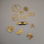 Personalized gold cutout metal gift with magnetic back