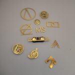 Personalized gold cutout metal gift with magnetic back