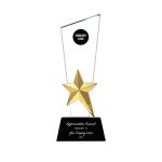 Crystal trophy with metal star for corporate awards in Dubai UAE