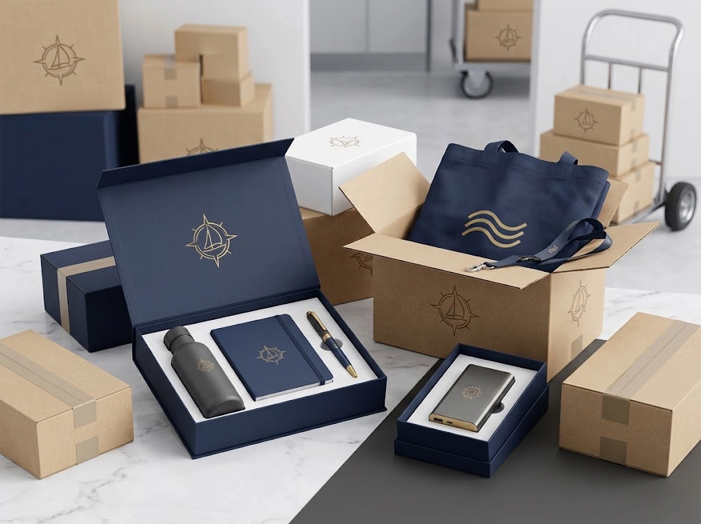 Customized promotional products packed for UAE delivery