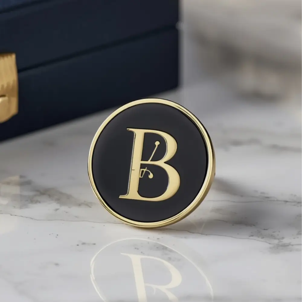 Premium custom hard enamel pin with smooth polished finish for corporate branding in Dubai