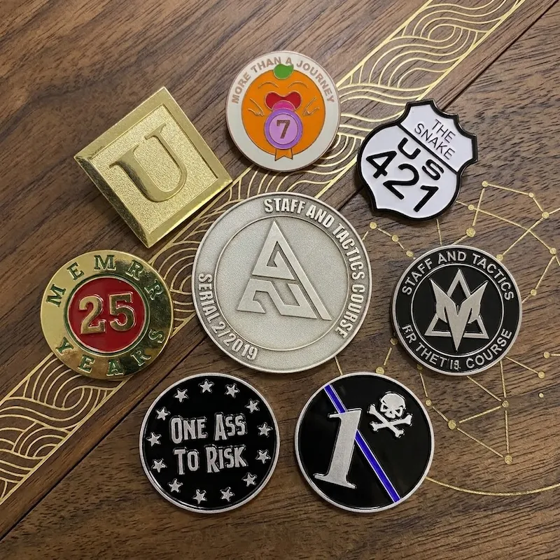 Custom lapel pins with different designs and finishes