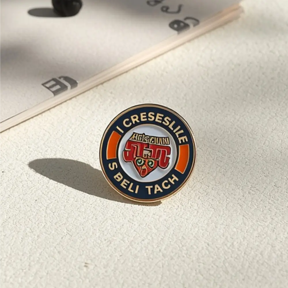 Colorful custom soft enamel pin with raised textured finish for promotional branding in Dubai