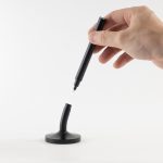 DESK MAGPEN sleek matte black aluminum roller pen with stainless steel base — corporate gift