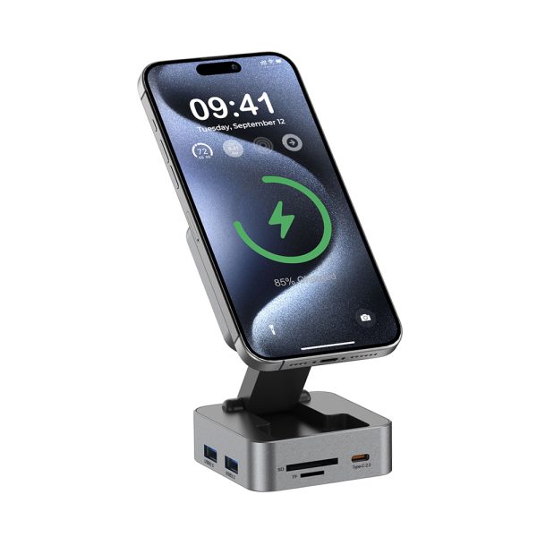 10n1 HUBMAX gunmetal 10-in-1 high-capacity charging station with MagSafe wireless — corporate gift