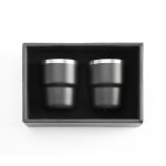 ESPRESSO STACKABLE stylish 80ml double-wall stainless steel espresso cups in premium gift box — corporate gift
