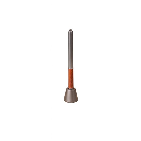 Desk Pen red wood and gun-black brass ballpoint pen with holder — corporate gift