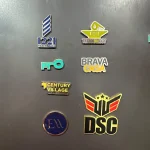 Custom stainless steel magnetic lapel pins with company logos Dubai