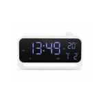 TIME BEAT White | Bluetooth 5.4 Speaker with Digital Alarm Clock & Calendar Display — corporate gift Dubai